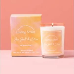 Lasting Smiles Sea Salt & Citrus Aromatherapy Cause Candle New in Box